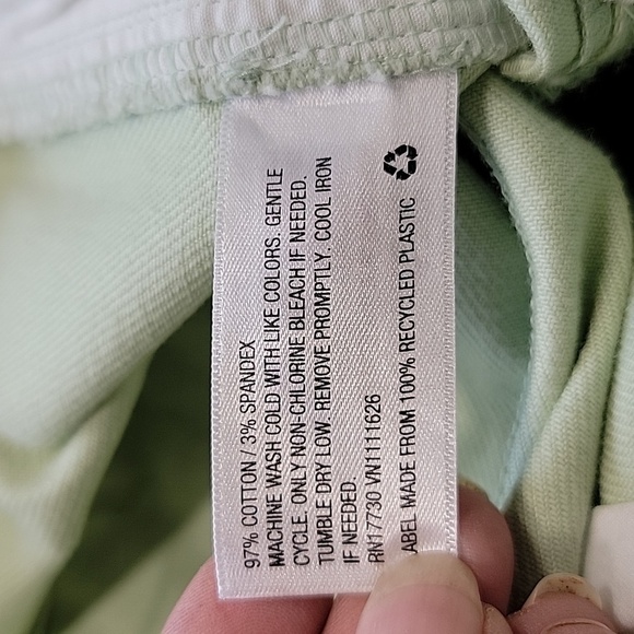 A New Day Size 10 Pistachio Green Straight Crop Denim Pants, Stretch - Picture 10 of 12